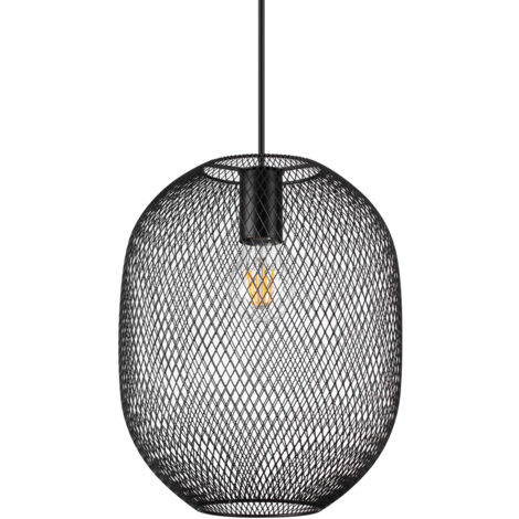 Lampadario A Sospensione Contemporaneo Net Metallo Nero 1 Luce E27 42W Ip20
