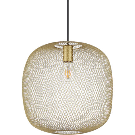 Lampadario A Sospensione Contemporaneo Net Metallo Oro 1 Luce E27 42W