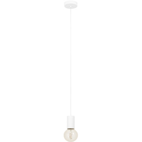 Lampadario A Sospensione Contemporaneo Pozueta 1 Acciaio Bianco 1 Luce E27