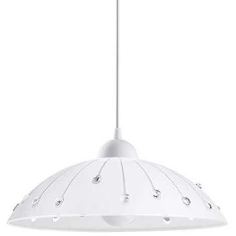 Lampadario A Sospensione Contemporaneo Vetro Policarbonato Bianco 1 Luce E27