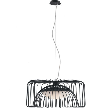 "Lampadario a sospensione COUGAR in metallo nero 24W 4000K (luce naturale)"