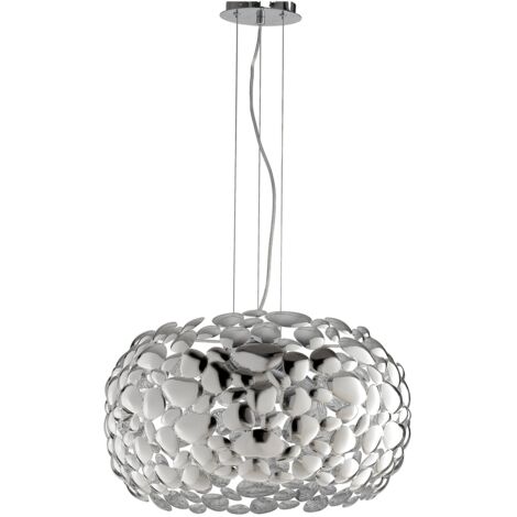 "Lampadario a sospensione DIONISO in metallo cromato"