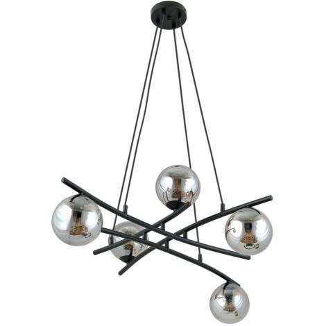 Lampadario a sospensione ESSA 5 luci grafite Emibig