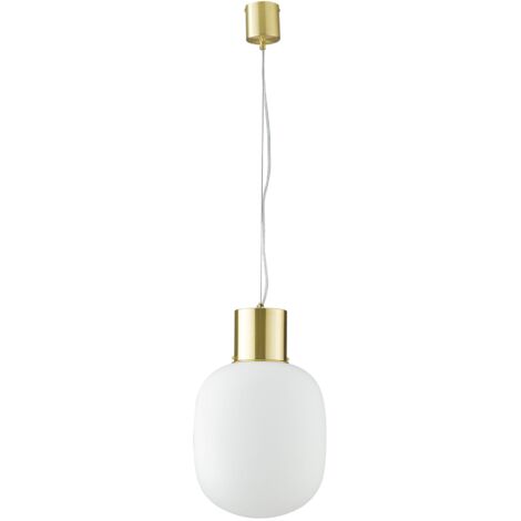 "Lampadario a sospensione FELLINI in metallo oro con diffusore in vetro 30 cm."