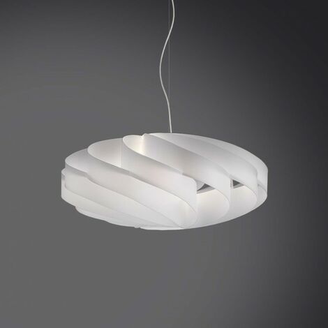 Lampadario a sospensione FLAT una luce Bianco diametro 50x h22 cm