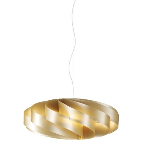 Lampadario a sospensione FLAT una luce Oro diametro 50xh22cm