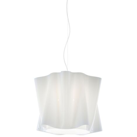 Lampadario a sospensione FOLIO paralume in Polilux Bianco diametro 40x h37 cm