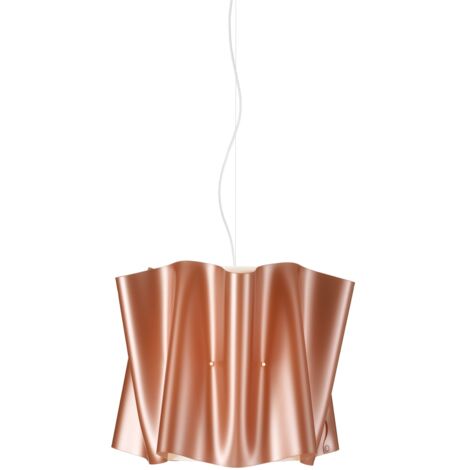 Lampadario a sospensione FOLIO paralume in Polilux Rame diametro 40x h37 cm