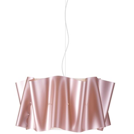 Lampadario a sospensione FOLIO paralume in Polilux Rosa diametro 60x h32 cm