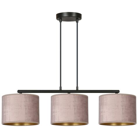 Lampadario a sospensione Hilde 3 luci rosa/nero Emibig