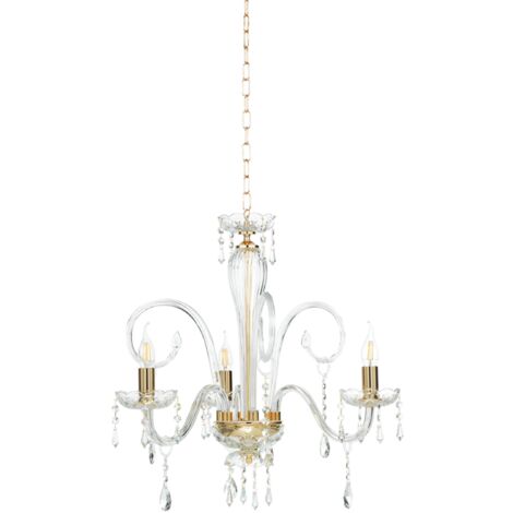 Lampadario a sospensione in cristallo MARIATERESA liscio 3 luci D62 cm