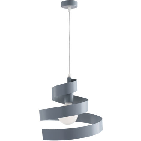Lampadario a sospensione in ferro una luce Grigio 30x h23 cm