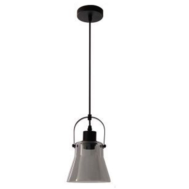 Image of Lampadario a sospensione in metallo con paralume in vetro lampada moderna attacco E27 per cucina soggiorno