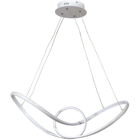 Lampadario a sospensione in metallo e alluminio Bianco con LED integrato 68x24x h 150 cm