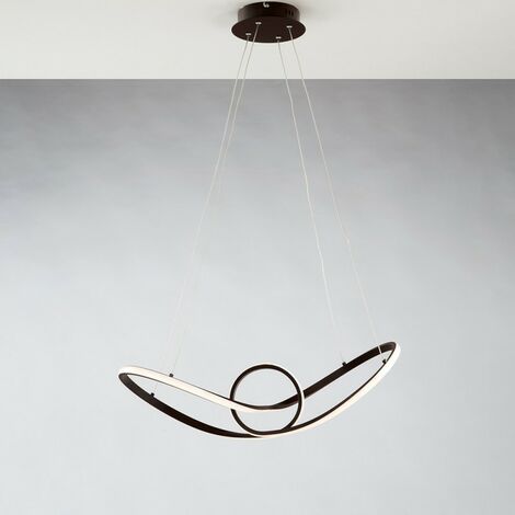 Lampadario a sospensione in metallo  Marrone LED integrato 68x24x h 150 cm