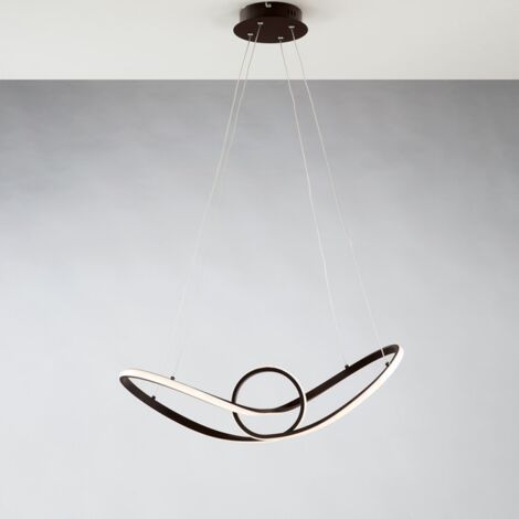 Lampadario a sospensione in metallo Marrone LED integrato 68x24x h 150 cm