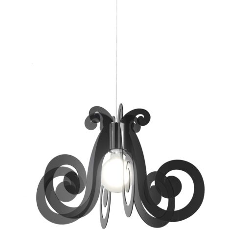 Lampadario a sospensione in Plexiglas MIZAR Fumè diametro 64x h41 cm