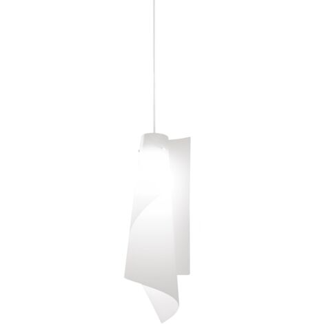 Lampadario a sospensione in Polilux VELA Bianco diametro 19 x h49 cm