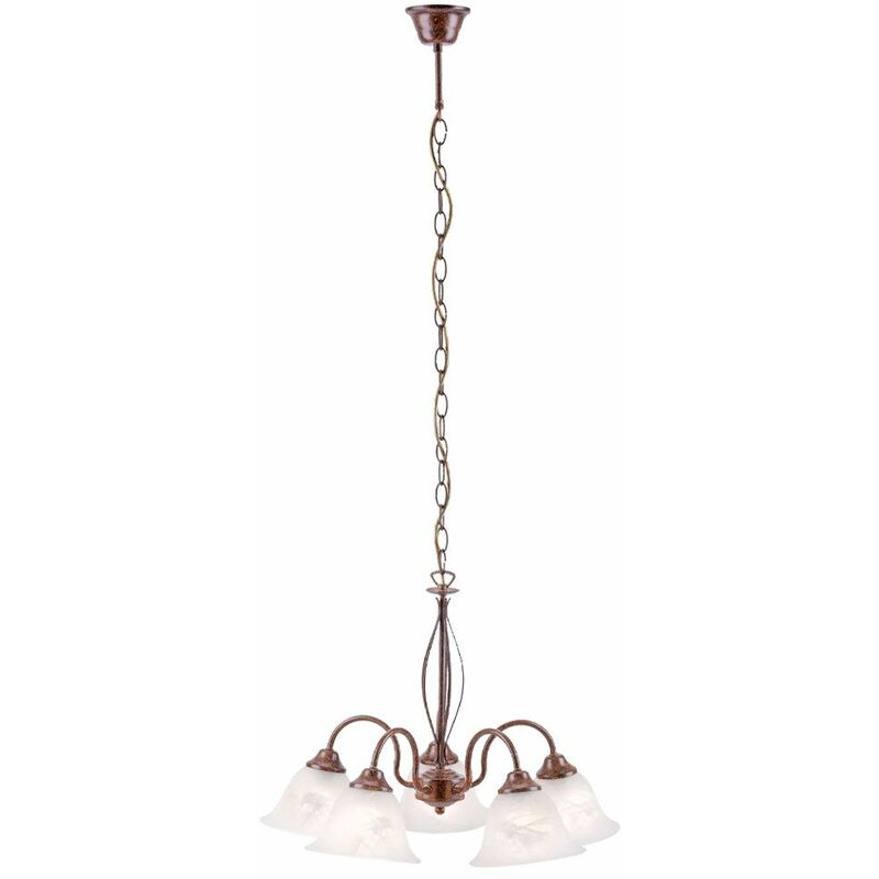 Image of Lampadario lampada a sospensione in vetro alabastro bianco lampada da soffitto pendolo illuminazione sala da pranzo lustro ruggine