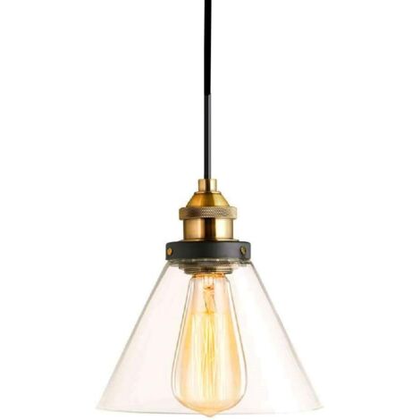 Lampadario a Sospensione in Vetro Trasparente Lampada da Soffitto a Luce Singola Creativa, Base E27 per Sala da Pranzoa Soggiorno Bar Cafe