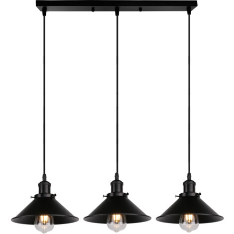 Lampadario a Sospensione Industriale Rustico Lampada da Soffitto Metallo Ferro E27 Altezza Regolabile per Sala Cucina Salotto Camera da Letto