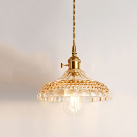 WOTTES Lampadario a Sospensione Industriale Vintage Luce di Soffitto Retrò Plafoniera Flessibile a Coppia Intrecciata Ø21CM