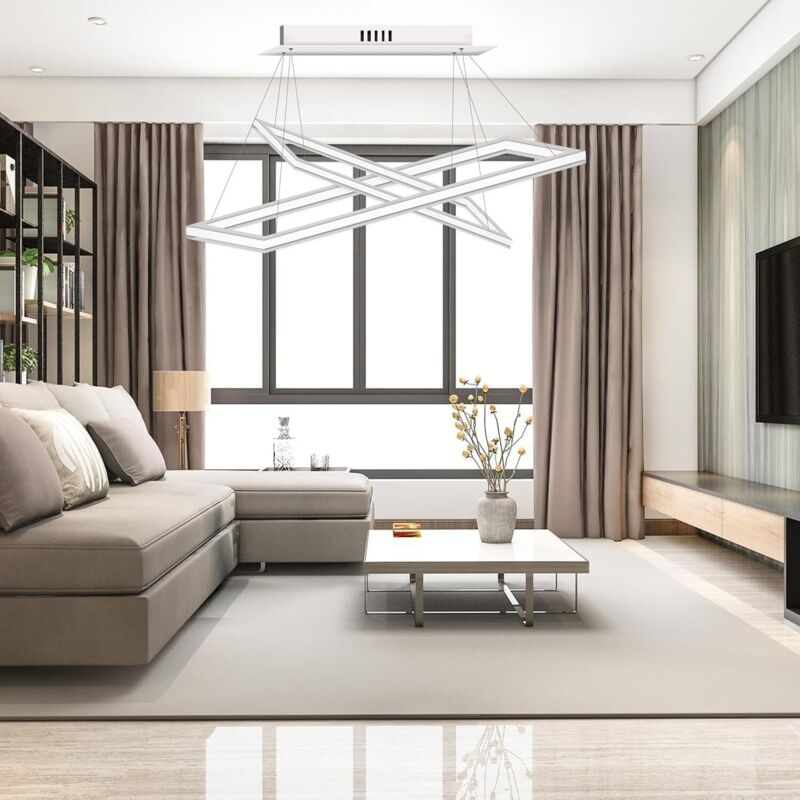 Lampadario a Sospensione LED Rettangolare Dimmerabile Bianco