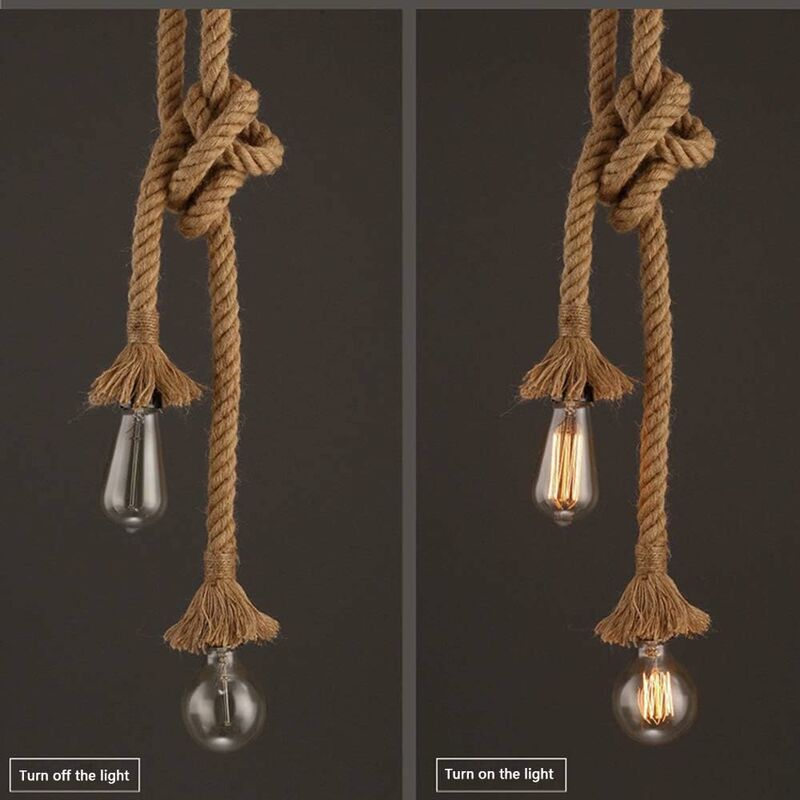 Lampadario a sospensione Lustre Rope Canapa