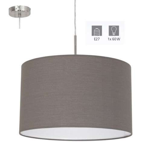 Lampadario A Sospensione Minimal Pasteri Acciaio Nichel Antracite 1 Luce E27