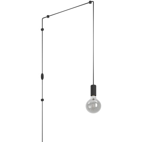 Lampadario A Sospensione Minimal Pinetina Acciaio Nero 1 Luce E27