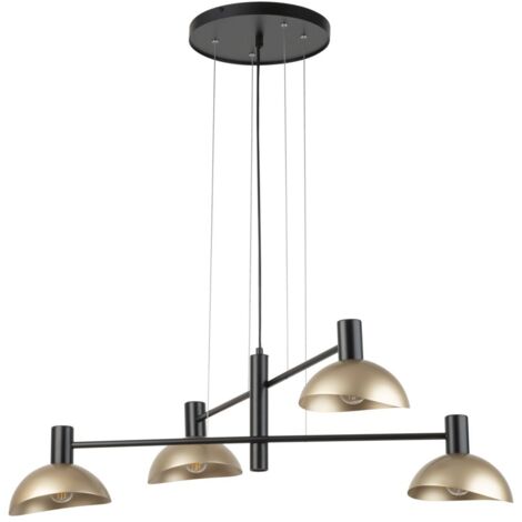 Lampadario a sospensione moderno Artis nero oro 4xE14