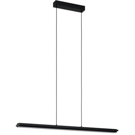 Lampadario A Sospensione Moderno Cambulos Acciaio Nero 2 Luci Led 17W 4300Lm