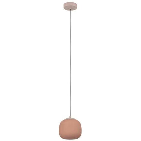 Lampadario A Sospensione Moderno Cominio Acciaio Tortora Vetro 1 Luce E27