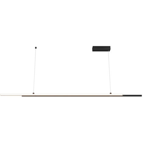 Lampadario A Sospensione Moderno Halo Alluminio Nero 2 Luci Led 48W