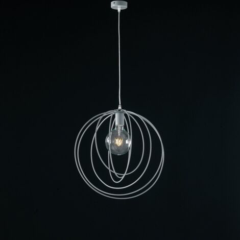 Lampadario a sospensione moderno in ferro Grigio una luce 42x h45 cm