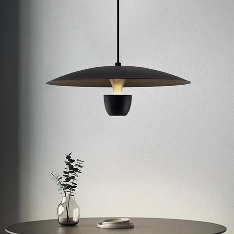 Lampadario a sospensione moderno in ferro nero da soffitto con lampada luce calda a led integrato 11 watt