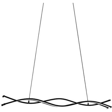 Lampadario A Sospensione Moderno Lasana 3 Acciaio Nero 1 Luce Led 33W 4500Lm