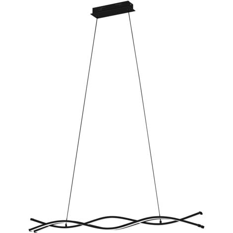 Lampadario A Sospensione Moderno Lasana 3 Acciaio Nero 1 Luce Led 33W 4500Lm