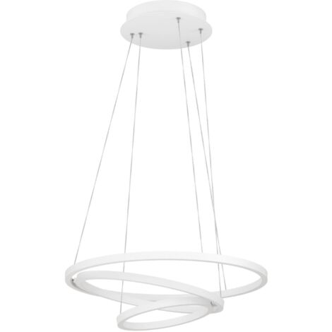Lampadario A Sospensione Moderno Lobinero-Z Alluminio Bianco 1 Luce Led 43,2W