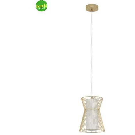 Lampadario A Sospensione Moderno Maseta Acciaio Oro Vetro 1 Luce E27
