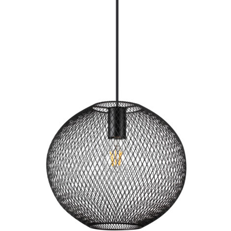 Lampadario A Sospensione Moderno Net Metallo Nero 1 Luce E27 42W Ip20