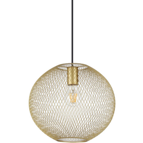 Lampadario A Sospensione Moderno Net Metallo Oro 1 Luce E27 42W Ip20