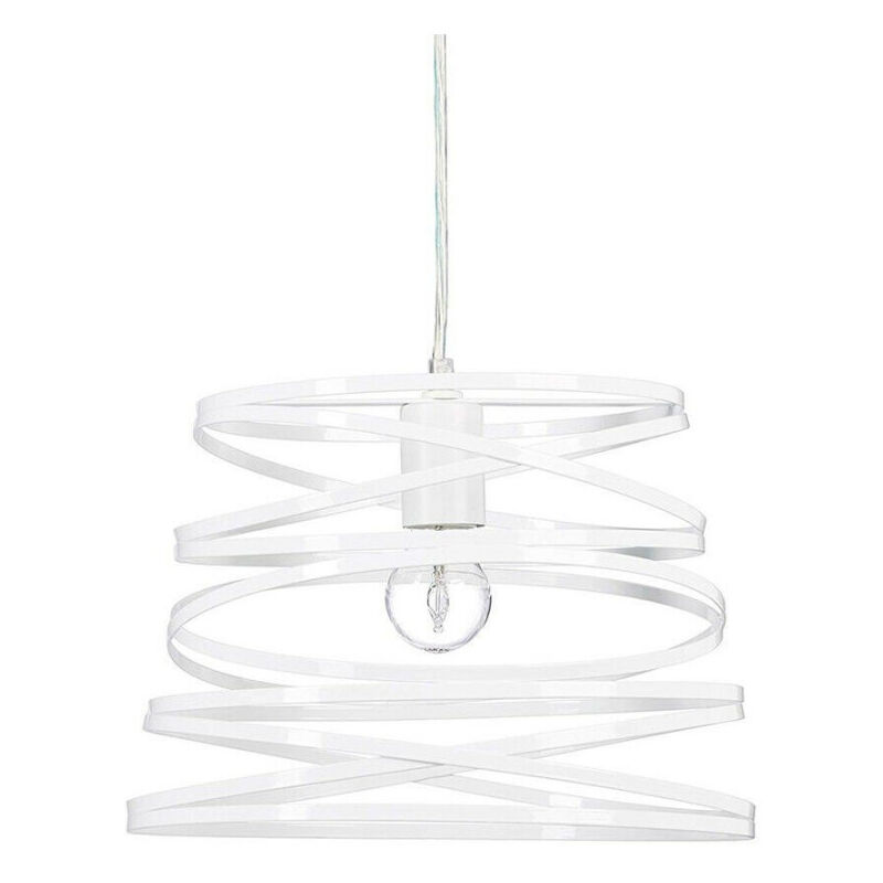 Lampadario a Sospensione Moderno Paralume Metallo a Vortice Traforato Bianco A08 - - Trade Shop Traesio