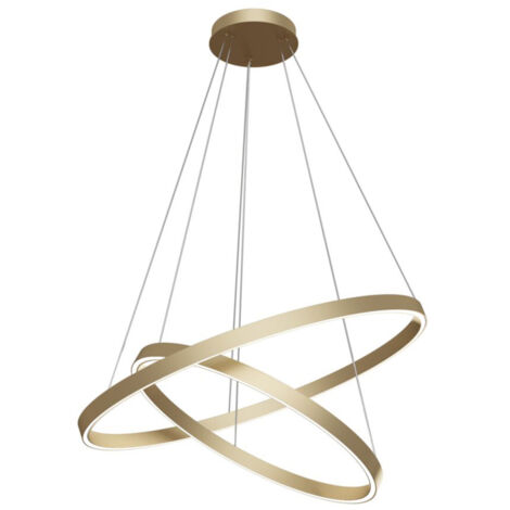 Lampadario A Sospensione Moderno Rim Alluminio Ottone 2 Led 88W