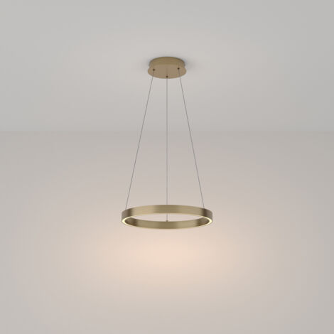 Lampadario A Sospensione Moderno Rim Alluminio Ottone Luce Led 25W