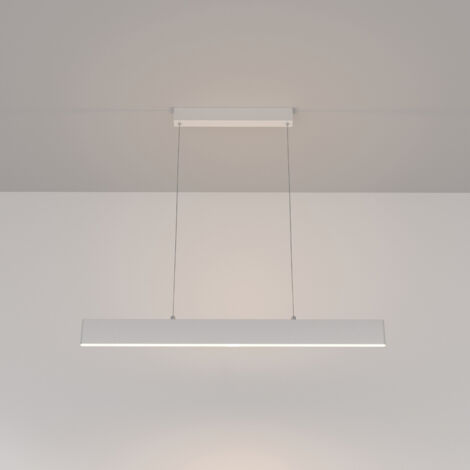 Lampadario A Sospensione Moderno Step Metallo Bianco Led Integrato 23W Calda