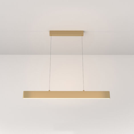 Lampadario A Sospensione Moderno Step Metallo Oro Luce Led Integrato 23W Calda