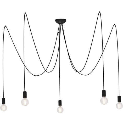Lampadario a sospensione Nowodvorski Spider nero 5xE27