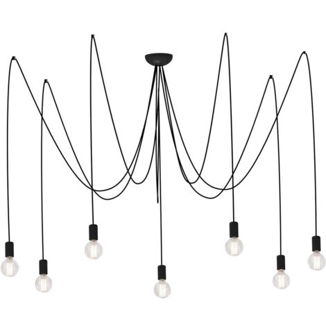 Lampadario a sospensione Nowodvorski Spider nero 7xE27