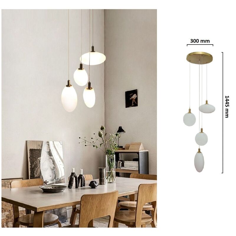 Lampadario a sospensione oro luce led attacco G9